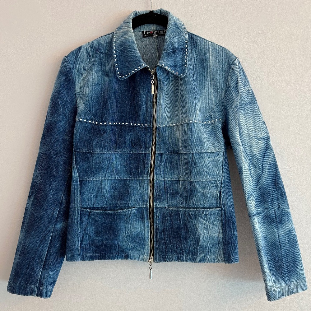 Vintage Thomsen Y2K Cropped Denim Jacket | European Designer | Size 2